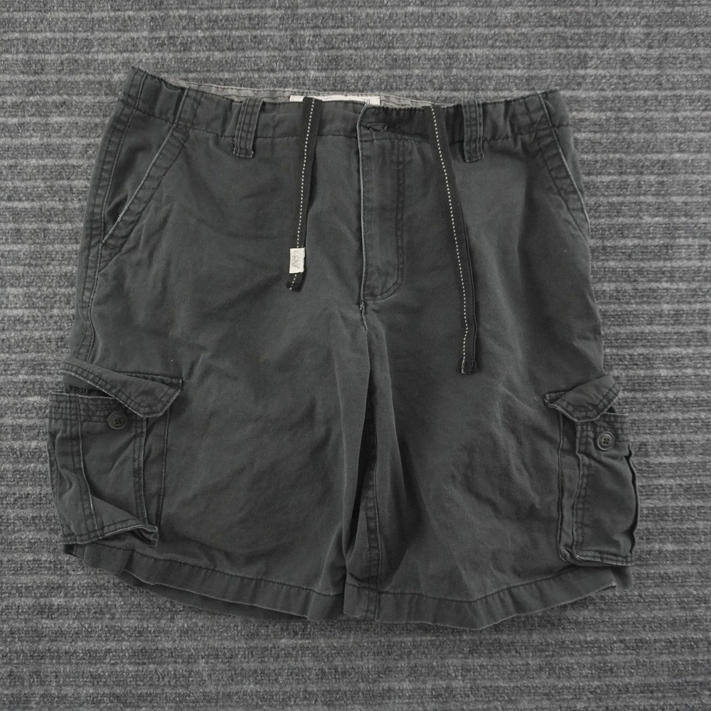 Vintage Y2K Aeropostale Cargo Shorts 38 Gray Cotton Utility Chunky Drawstring